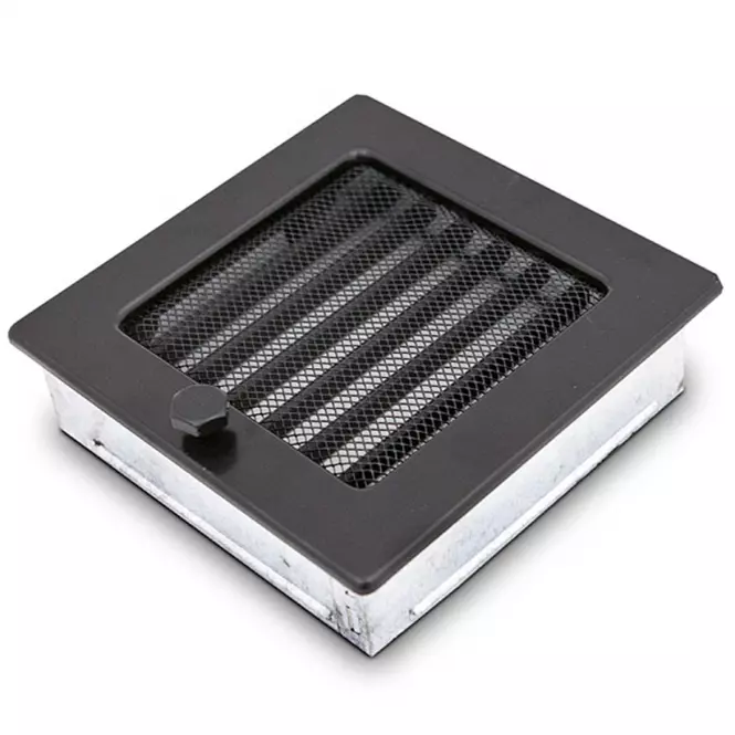 Komínová mriežka čierna so žalúziou 17X17 4F1717ZD