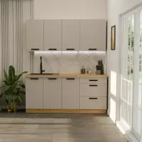 Kuchynská linka Luna Claygrey/Artisan 180cm bez pracovnej dosky 