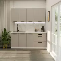 Kuchynská linka Luna Claygrey/Biely 180cm bez pracovnej dosky 