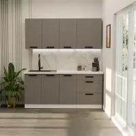 Kuchynská linka Luna Dustgrey/Biely 180cm bez pracovnej dosky 