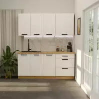 Kuchynská linka Luna Biely/Artisan 180cm bez pracovnej dosky 