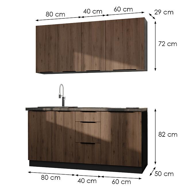 Kuchynská linka Monza 180cm bez pracovnej dosky,2