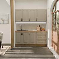 Kuchynská linka Stilo Claygrey/Artisan 180cm bez pracovnej dosky 