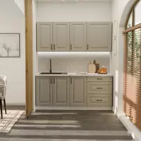 Kuchynská linka Stilo Claygrey/Biely 180cm bez pracovnej dosky 