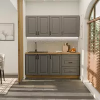Kuchynská linka Stilo Dustgrey/Artisan 180cm bez pracovnej dosky 