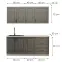 Kuchynská linka Stilo Dustgrey/Biely 180cm bez pracovnej dosky,2
