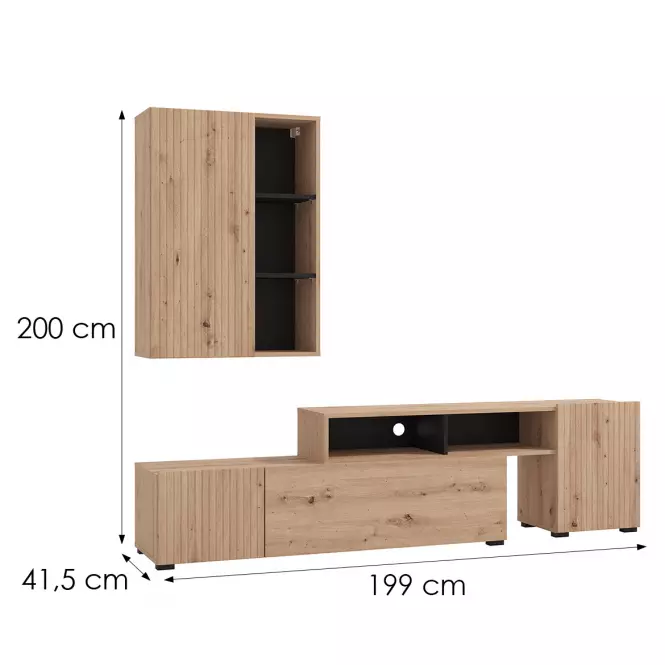 Obývacia Stena Balos Artisan/Čierna 11013505