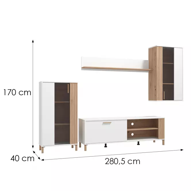 Obývacia Stena Bestia Artisan/Biela 11013735,3
