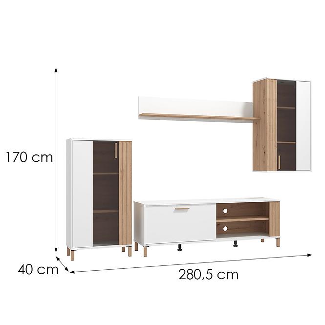 Obývacia Stena Bestia Artisan/Biela 11013735,3
