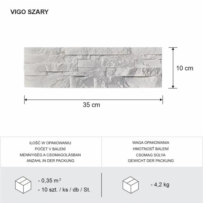 Sadrový obkladový kameň Vigo  bal = 0,35 m2,4