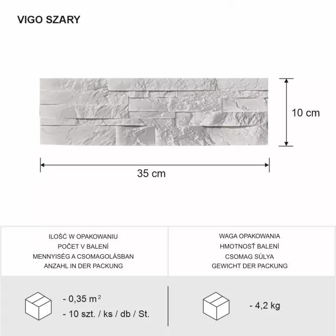 Sádrový Obkladový Kameň Vigo  OPK=0.35 M2