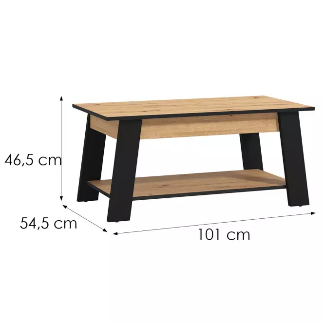 Konferenčný stolík Piave Artisan/Čierna 11013083