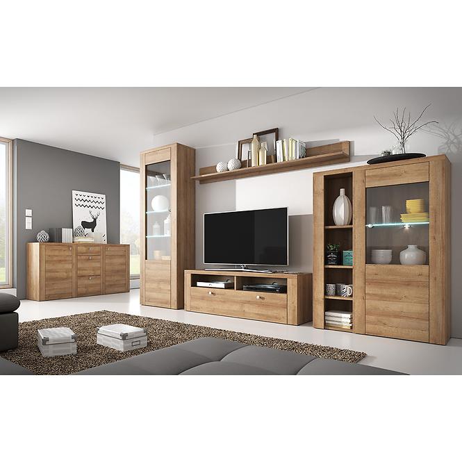 Závesná polička Larona 02 185 cm dub riviera svetlé