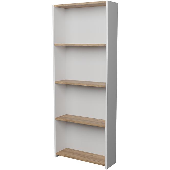 Regál FD-5LCBBS-021 biela/prirodzené