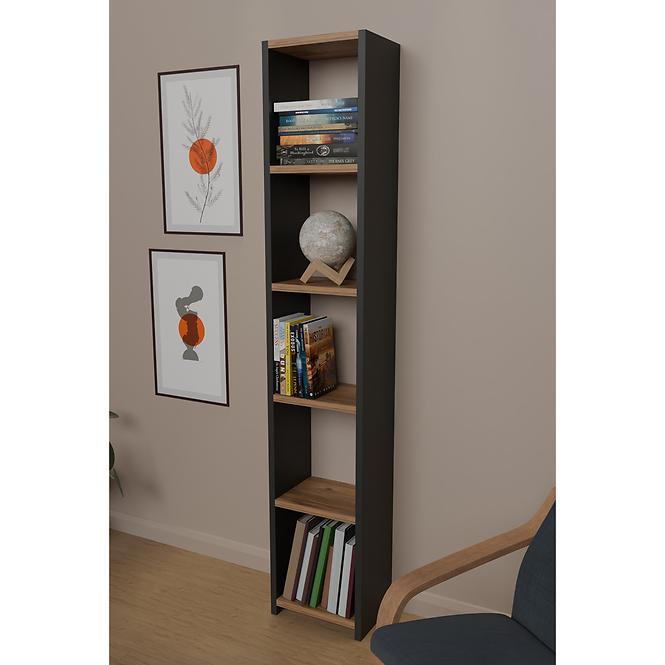 Regál FD-6LCBBS-071 antracitt/prirodzené,4