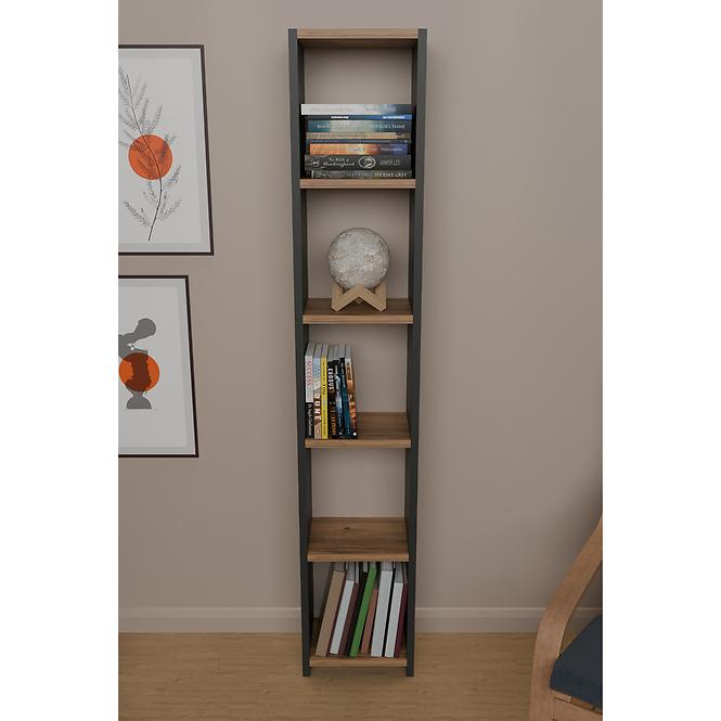 Regál FD-6LCBBS-071 antracitt/prirodzené