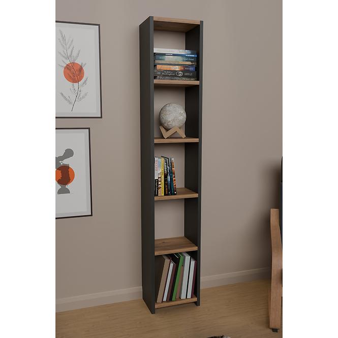 Regál FD-6LCBBS-071 antracitt/prirodzené,6