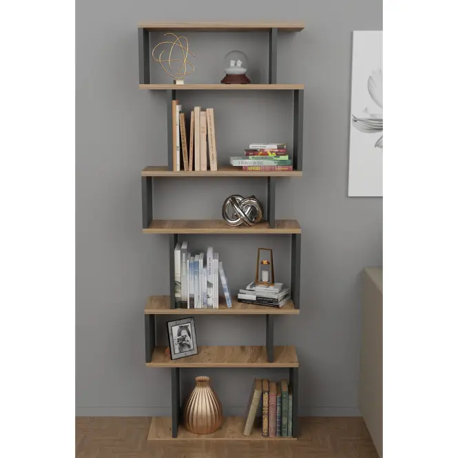 Regál FD-ZMBS-071 antracit/prírodné,5