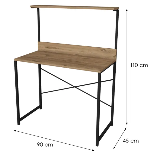 Písací stôl Fd-4590sd-001 prírodná/čierna,4