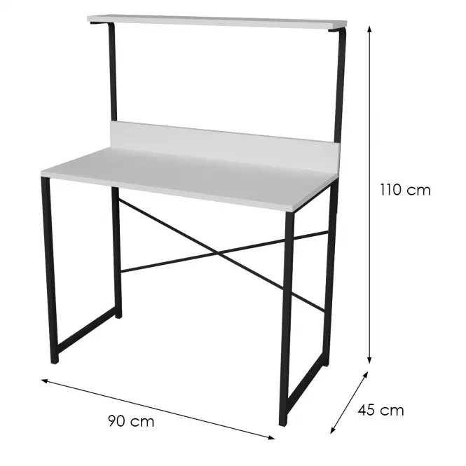 Písací stôl Fd-4590sd-002 Biela/Čierna