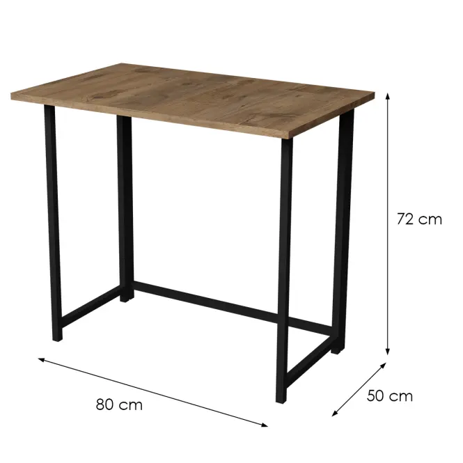 Písací stôl skladaný Fd-5080fsd-001 prírodná/čierna,4