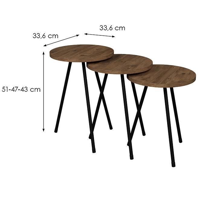 Sada Stolíkov Fd–3pcts-001 Prirodzené/Čierna,4