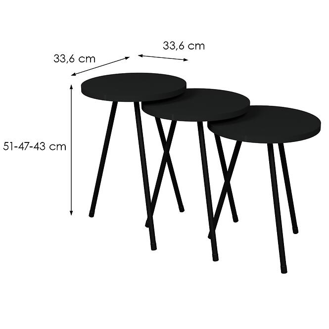 Súprava stolíkov Fd–3pcts-007 antracit,4
