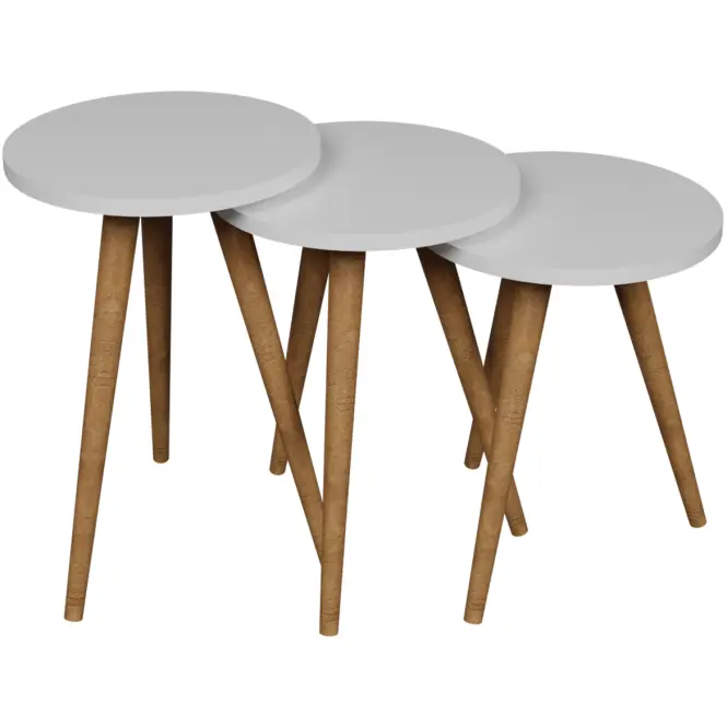 Súprava stolíkov Fd-Wdl3pccts-002 Biela/Prirodzené