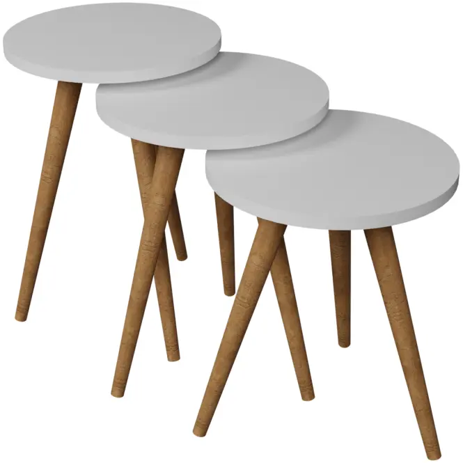 Súprava stolíkov Fd-Wdl3pccts-002 Biela/Prirodzené