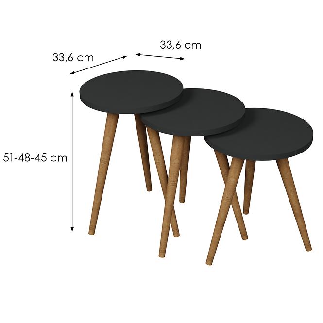 Sada Stolíkov Fd-Wdl3pccts-007 Antracit/Prirodzené