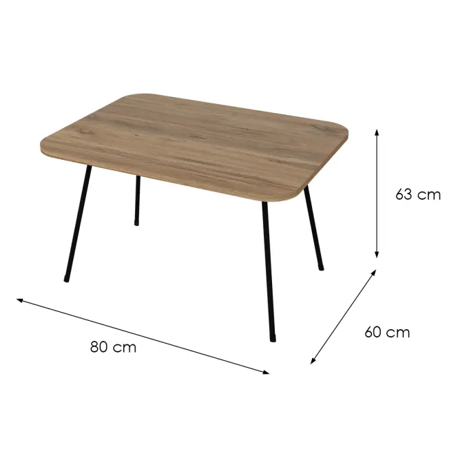 Konferenčný stolík Fd- Fp6080fpt-001 Prírodná/Čierna