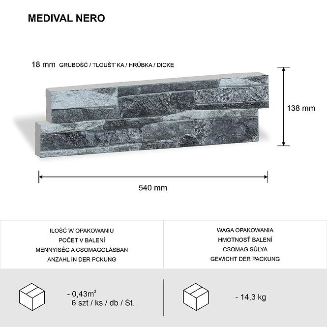 Betónový Obkladový Kameň Medival Nero
