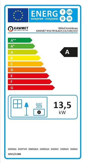 Krbová rohová vložka W16 pravá 13,5 kW Black