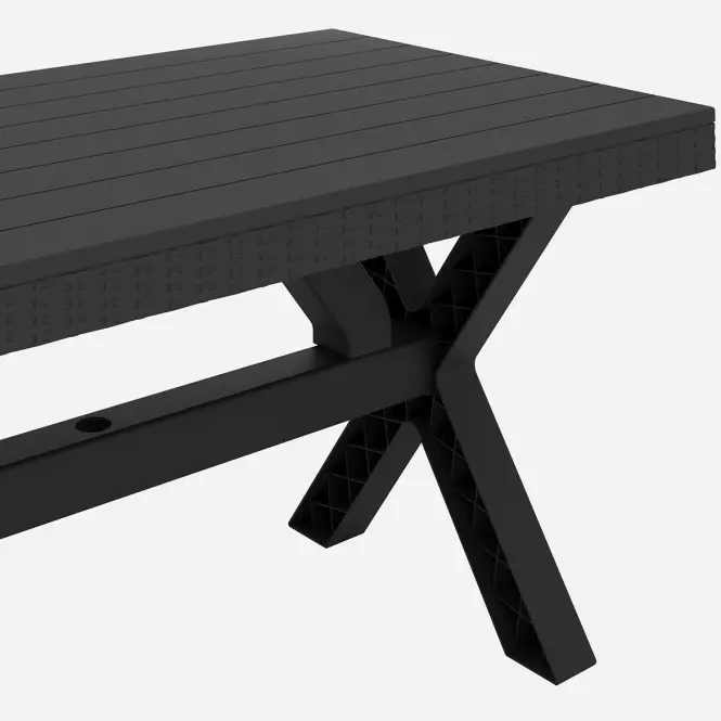 Stôl Rustic antracit 80x140 cm