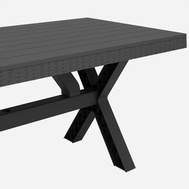 Stôl Rustic antracit 90x180 cm