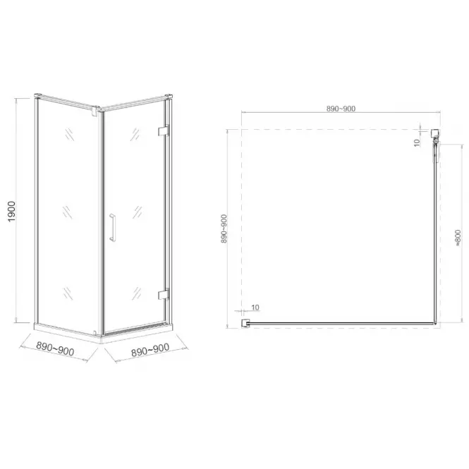 Sprchový kút Maja 90x90x190,4