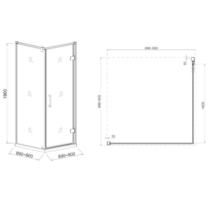 Sprchový kút Maja 90x90x190,4