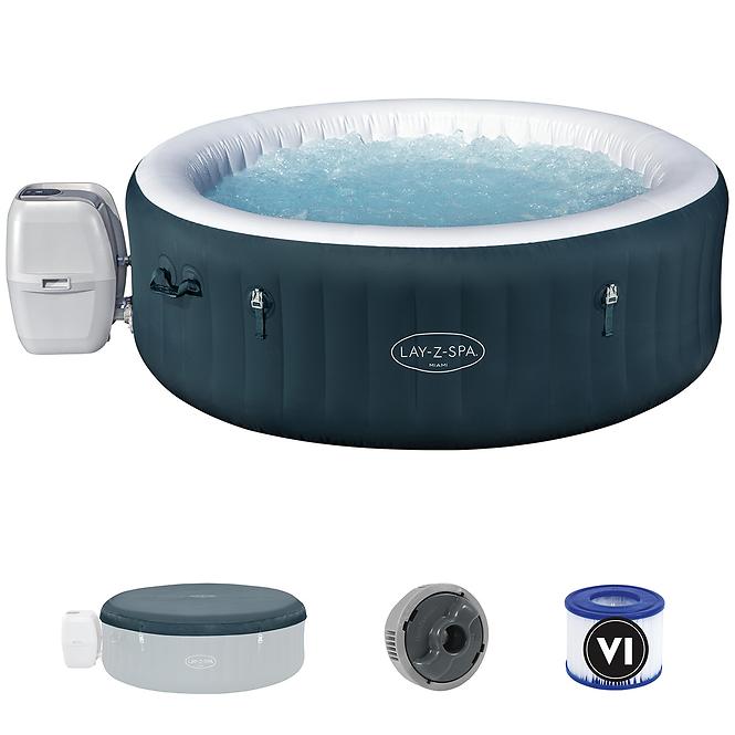 Nafukovacia vírivka Spa 1,96x1,96 m Miami tmavozelená 6001D