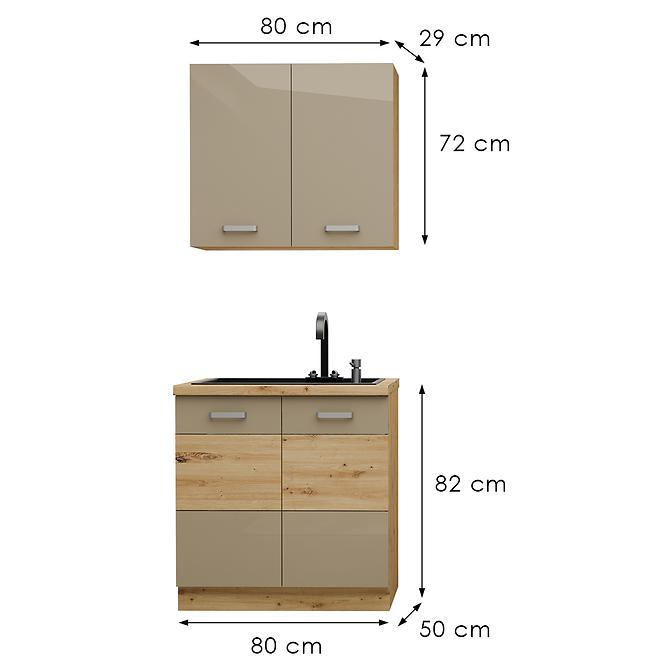 Kuchynská Linka Artisan Cappuccino 80 cm bez pracovnej dosky