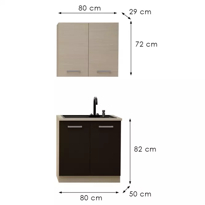 Kuchynská linka Wiktoria Chamonix 80 cm bez pracovnej dosky