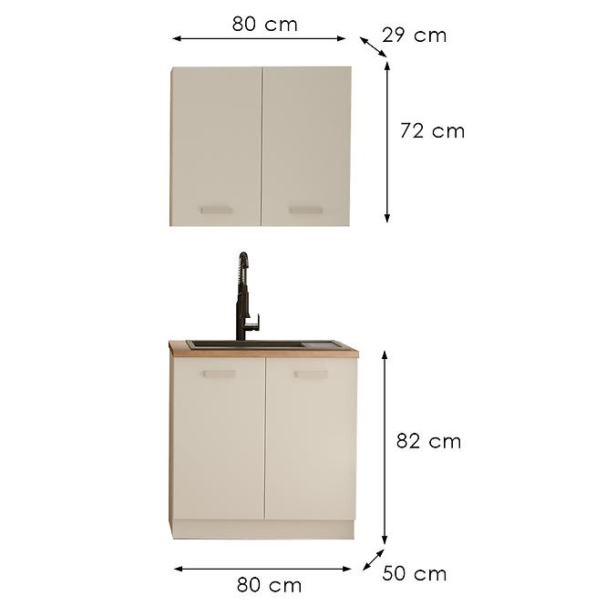 Kuchynská linka Eko White 80 cm bez pracovnej dosky,3