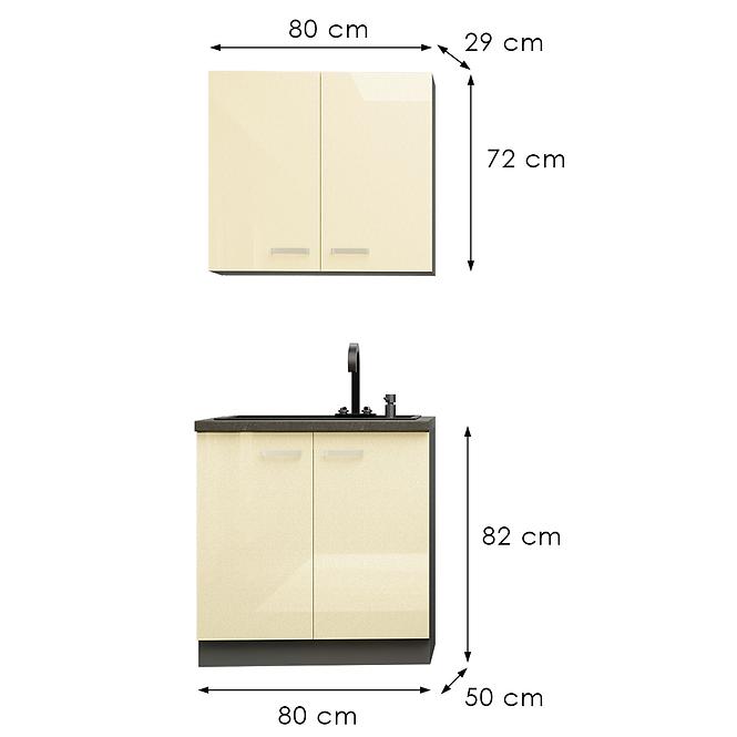 Kuchynská linka  Karmen 80 cm bez pracovnej dosky