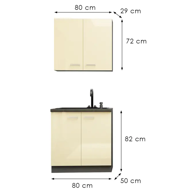 Kuchynská linka  Karmen 80 cm bez pracovnej dosky,3