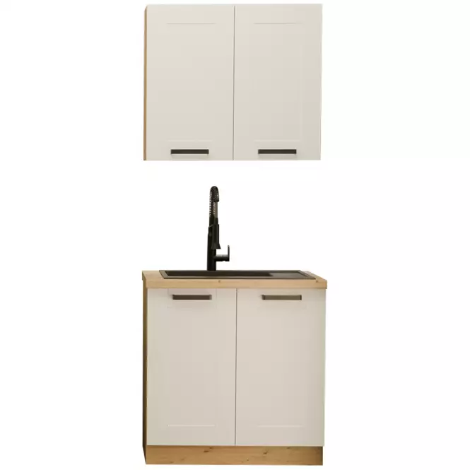 Kuchynská linka  Luna biela/artisan 80 cm bez pracovnej dosky