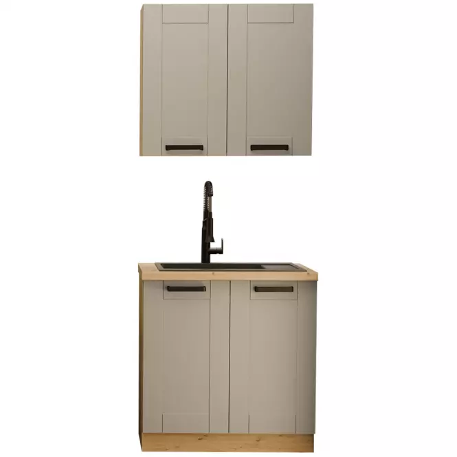 Kuchynská linka Luna Clay Grey/artisan 80 cm bez pracovnej dosky