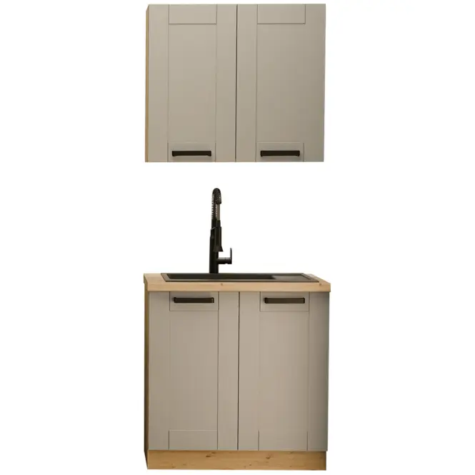 Kuchynská linka Luna Clay Grey/artisan 80 cm bez pracovnej dosky,2