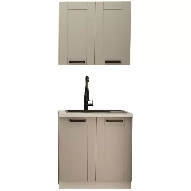 Kuchynská linka  Luna Clay Grey/biela 80 cm bez pracovnej dosky