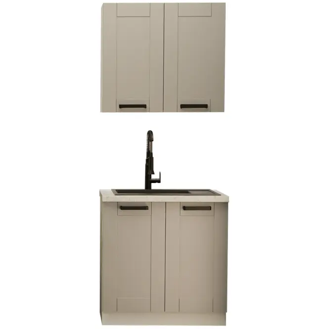 Kuchynská linka  Luna Clay Grey/biela 80 cm bez pracovnej dosky,2