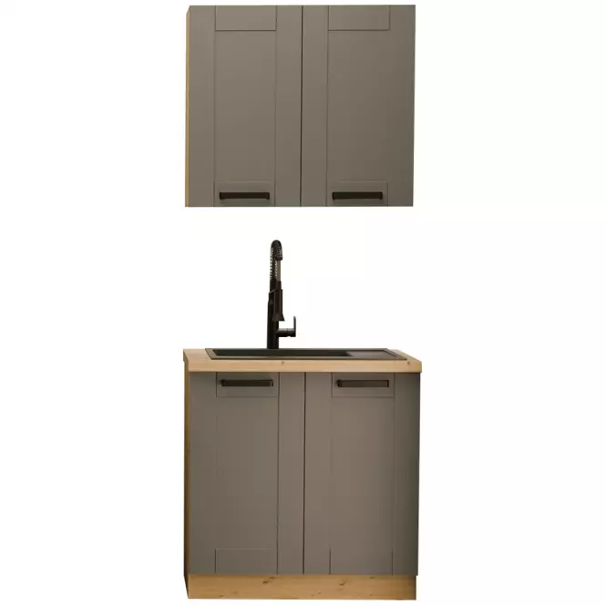 Kuchynská linka  Luna Dust grey/artisan 80 cm bez pracovnej dosky