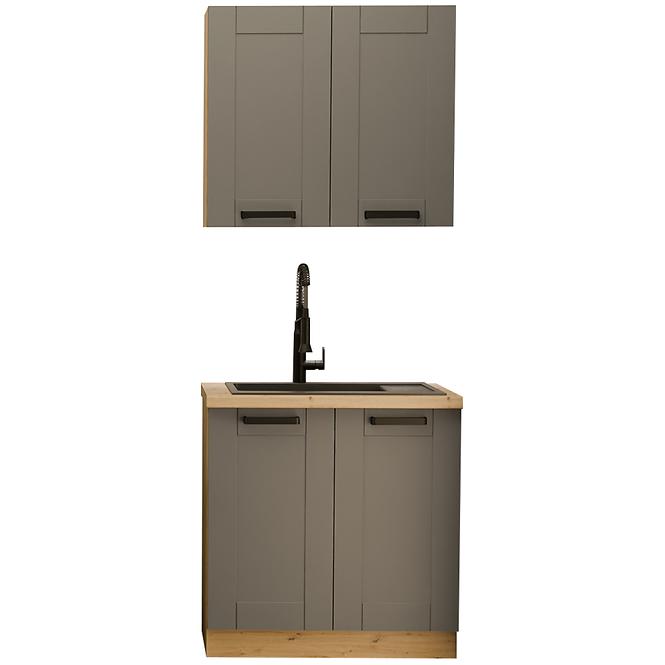 Kuchynská linka  Luna Dust grey/artisan 80 cm bez pracovnej dosky